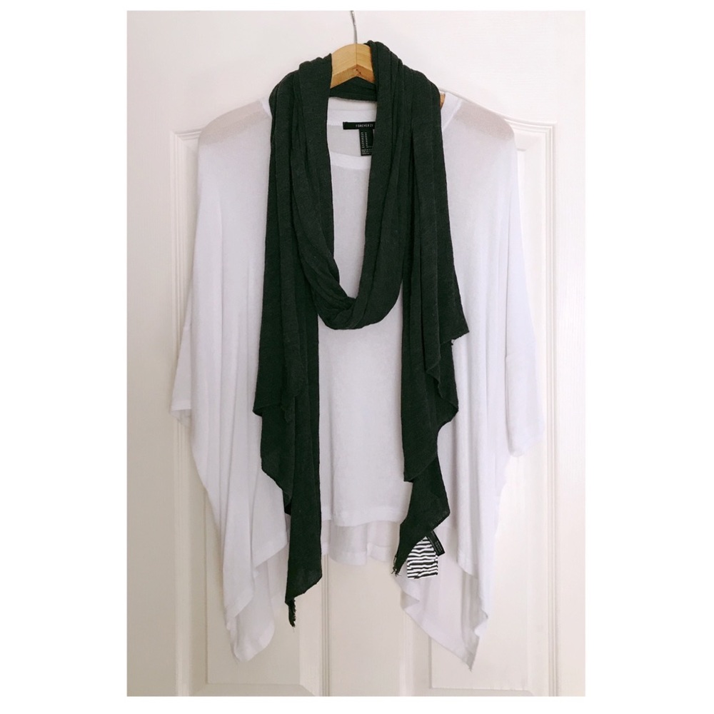 Drop-Sleeved Poncho Top